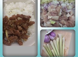 Hình của món Thịt heo kho sả, hành, mè.