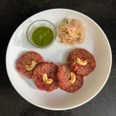 Rolled Oats Beetroot Cutlets (Super healthy and easy snack) A picture of Rolled Oats Beetroot Cutlets (Super healthy and easy snack).