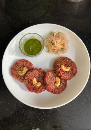 A picture of Rolled Oats Beetroot Cutlets (Super healthy and easy snack).