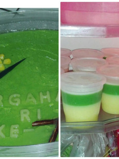 Foto resep Puding jagung lapis puding pandan suji