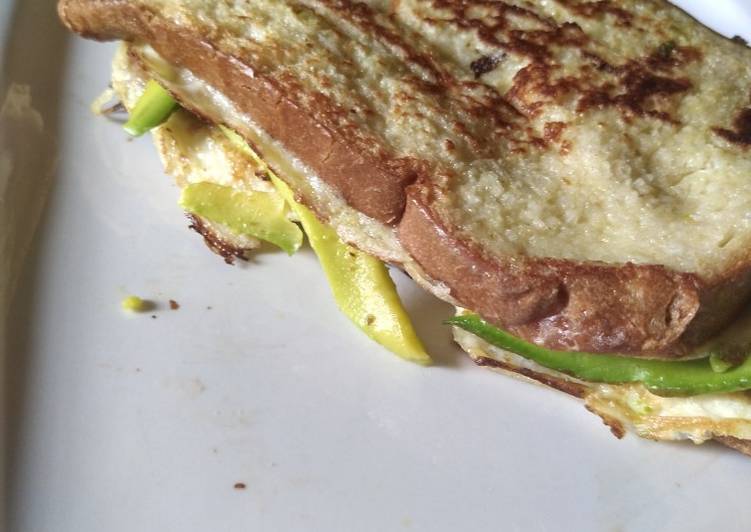 Unleavened bread or sandwich bread with avocado and egg