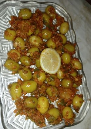 صورة لوصفة زيتون اخضر متبل