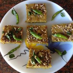 A picture of Two Millets Dhokla.