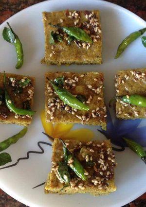 A picture of Two Millets Dhokla.