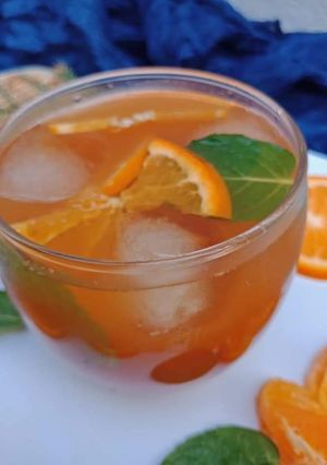 A picture of 🍊🍊🍊🍊Orange Iced Tea🍊🍊🍊  #KokabandCookpad #CookpadApp #RamadanKiTiyari.