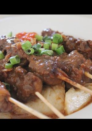 Foto resep Sate ayam + Lontong nasi
