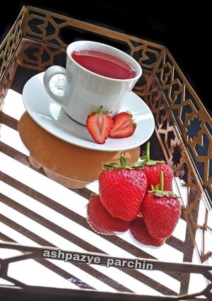 عکسی از دستور دمنوش توت فرنگی 🌸