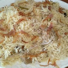 Mutton yakhni pulao A picture of Mutton yakhni pulao.