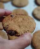 Galletas de avena, harina integral y arándanos