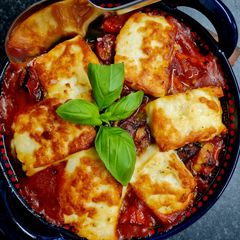 Mediterranean Tomato and Halloumi Bake A picture of Mediterranean Tomato and Halloumi Bake.