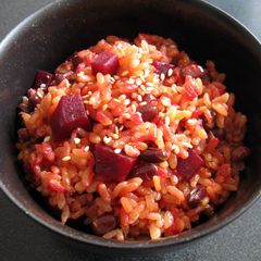 A picture of Beetroot & Azuki Rice.