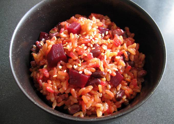 Easiest Way to Make Speedy Beetroot &amp; Azuki Rice