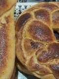 خبز الدار بشكل باڨيت وضفيرة