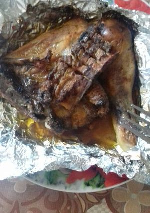 Alufóliában sült csirkecomb recept fotója