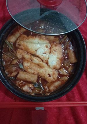 Foto resep Tteobokki Cheese Melt (Kue Beras Pedas dengan Keju Leleh)