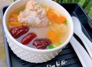 Hình của món Nui sườn hầm bí đỏ táo tàu (em bé).