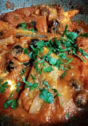 Foto di Baccalà con olive e cipolle