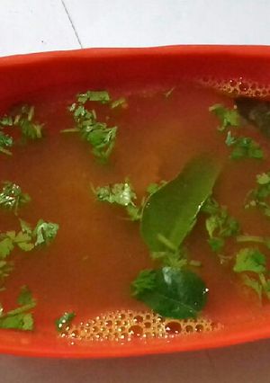 A picture of Tomato Rasam.