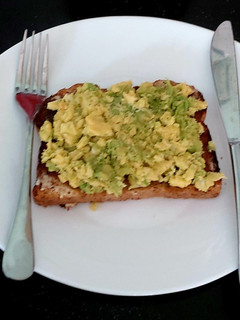 A picture of My Scrambled Egg + Avocado on Wholemeal Toast 😍.