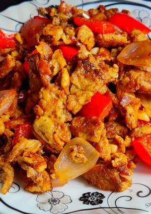 A picture of Chilli egg (omlette style).