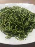 Spaghetti en salsa verde