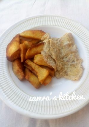 Dafaffe km soyayyen Dan kalin Hausa tareda kwai (boiled and fried sweet potato) ainihin hoton girkin