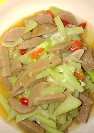 Foto resep Oseng labu dan baso