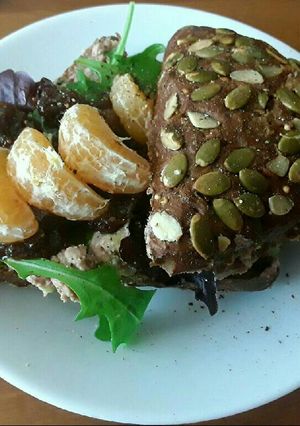 A picture of Sig's Avocado/Chicken Liver Pate with Fruit Chutney.