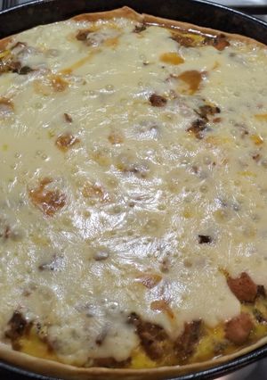 Una foto de Tarta de pechuga de pollo con vegetales
