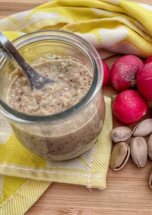 A picture of Radish and Pistachio Pesto.