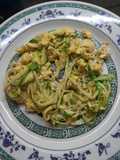 Tiras de zucchini con huevo