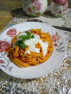 صورة لوصفة سباغيتي بصوص بيشاميل