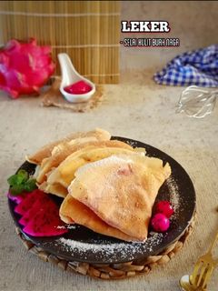 Foto resep Leker / Crepes isi Selai Buah Naga