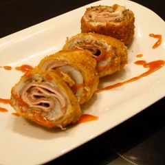 A picture of Fish, ham & cheese roll (serves 4).