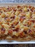 Masa Pizza sin gluten en Amasadora con pollo, piña, queso y mermelada