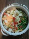 Sopa de verduras pollo y fideos (sin sal)