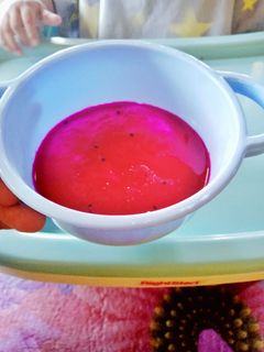 Foto resep Snack Mpasi 6M+ Bubur sumsum saus buah naga