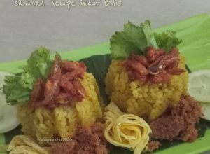 Foto resep Nasi Kuning Gurih + Sambal Tempe Ikan Bilis Satset