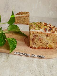 عکسی از دستور کیک سیب و گردوی کرمدار با فر دستساز 🌸👌😋