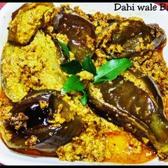 A picture of Dahi wale Baigan Aubergine,brinjal or baigan.
