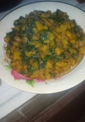 A picture of Half ripe plantain porriage.