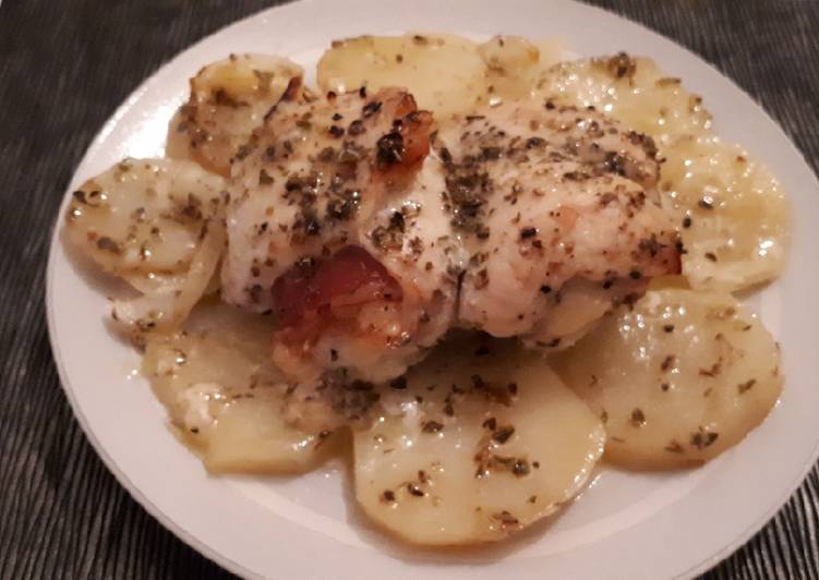 Rollitos de pollo con jamón serrano y queso