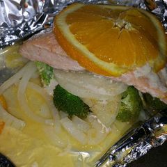 Orange Salmon with Broccolini A picture of Orange Salmon with Broccolini.