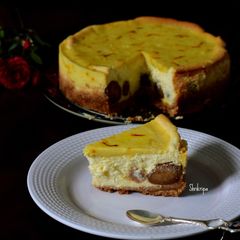 A picture of Peek a Boo “Baked Gulab Jamun cheese cake”:.