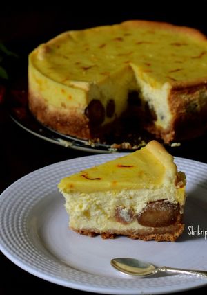 A picture of Peek a Boo “Baked Gulab Jamun cheese cake”:.