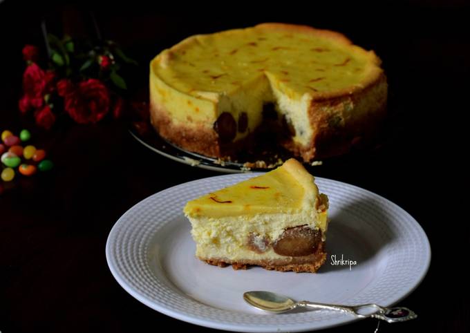 Recipe of Super Quick Homemade Peek a Boo “Baked Gulab Jamun cheese cake”: