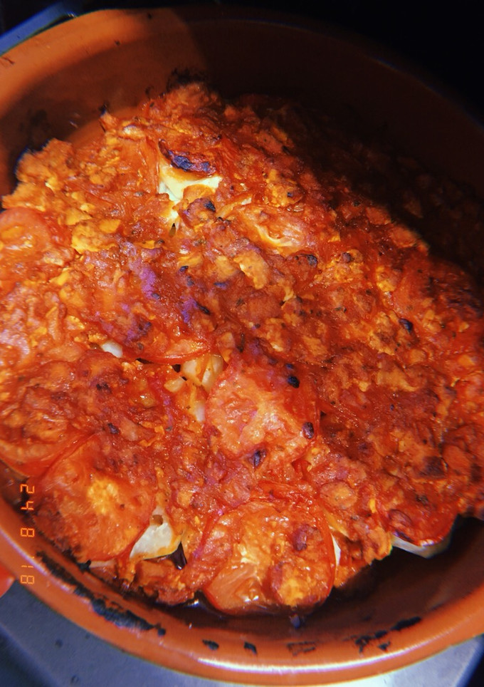 Una foto de Moussaka sin carne