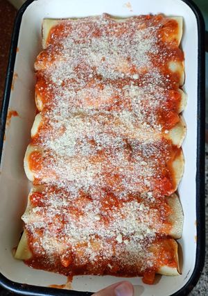 Una foto de Canelones de verdura y ricota