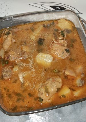A picture of Alu chicken shorba🥔🍗🥔.