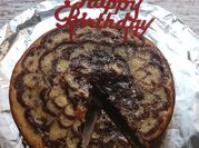 A picture of eggless marble cake